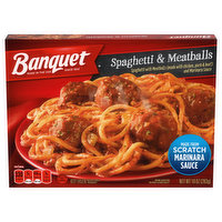 Banquet Classic Spaghetti and Meatballs, Frozen Meal, 10 Ounce