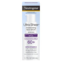 Neutrogena Ultra Sheer Sunscreen, Face Serum, Moisturizing, Fragrance Free, SPF 60+, 1.7 Fluid ounce