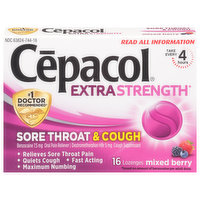 Cepacol Sore Throat & Cough, Extra Strength, Lozenges, Mixed Berry, 16 Each