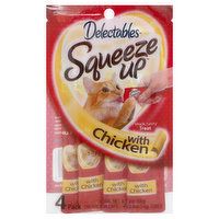 Delectables Squeeze Up Cat Treats, with Chicken, 4 Pack, 4 Each