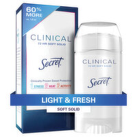 Secret Clinical Strength Clinical Strength Soft Solid Antiperspirant and Deodorant, Light & Fresh, 2.6 oz, 2.6 Ounce
