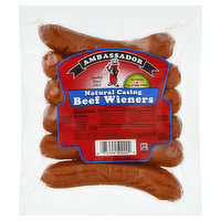 Ambassador Beef Wieners, Natural Casing, 9.75 Ounce