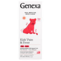 Genexa Kids Pain & Fever, Blueberries, Liquid, 4 Fluid ounce
