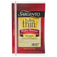 Sargento Cheese Slices, Baby Swiss, Ultra Thin, 18 Each