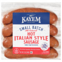 Kayem Sausage, Italian Style, Hot, 12 Ounce