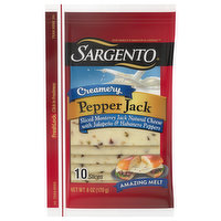 Sargento Cheese Slices, Pepper Jack, Creamery, 10 Each