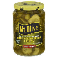 Mt Olive Bread & Butter Chips, Old-Fashioned Sweet, 24 Ounce
