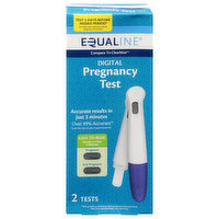 Equaline Pregnancy Test, Digital, 2 Each