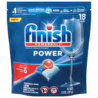 Finish Automatic Dishwasher Detergent, Power, Tabs, 18 Each