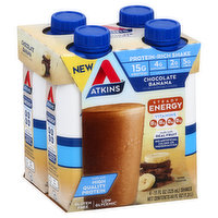 Atkins Shakes, Chocolate Banana, 4 Each