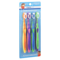 Equaline Toothbrushes, Youth, Extra Soft, 4 Each