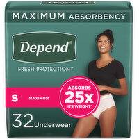 Depend Fresh Protection Incontinence Underwear for Women, Maximum Absorbency, 32 Each