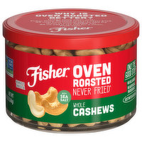 Fisher Oven Roasted Never Fried Cashews, Whole, 8.75 Ounce