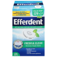 Efferdent Denture & Retainer Cleanser, Anti-Bacterial, Fresh & Clean, Tablets, Value Size, 126 Each