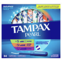 Tampax Pearl Tampax Pearl Tampons Trio Multipack, S/SP+/U 34 Ct, 34 Each