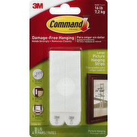Command Hanging Strips, Picture, Large, 4 Each