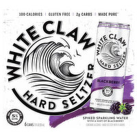 White Claw Hard Seltzer Spiked Sparkling Water, Blackberry, 6 Each