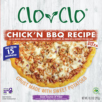 Clo-Clo Vegan Pizza, Sweet Potato Crust, Chick'N BBQ Recipe, 10.7 Ounce