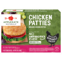 Applegate Naturals Chicken Patties, Cooked, 4 Each