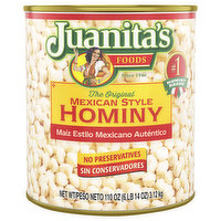 Juanita's Foods Hominy, The Original, Mexican Style, 110 Ounce