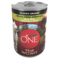 Purina One True Instinct Wet Dog Food, With Real Chicken & Duck, Grain-Free Formula, Classic Ground, Adult, 13 Ounce