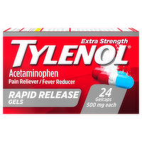 Tylenol Acetaminophen, Extra Strength, 500 mg, Rapid Release Gels, Gelcaps, 24 Each