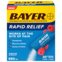 Bayer Rapid Relief, Caffeine, 650 mg, Powder, 20 Each