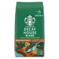 Starbucks Ground Coffee, Decaf House Blend, Medium Roast, 12 Ounce