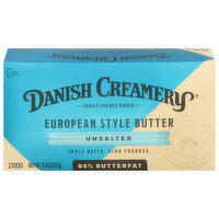 Danish Creamery Butter, European Style, Unsalted, 85% Butterfat, 2 Each