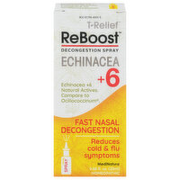 Reboost T-Relief Decongestion Spray, Echinacea +6, 0.68 Fluid ounce