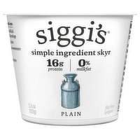 Siggi's Yogurt, Plain, Fat Free, 5.3 Ounce