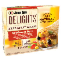 Jimmy Dean Southwest Style Breakfast Wraps 17 oz, 4 Count, 17 Ounce