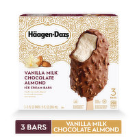 Haagen-Dazs Ice Cream Bars, Vanilla Milk Chocolate Almond, 3 Each