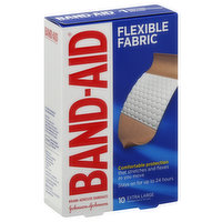 Band Aid Bandages, Flexible Fabric, 10 Each