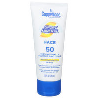 Coppertone Sport Mineral Sunscreen Lotion, Face, Broad Spectrum SPF 50, 2.5 Fluid ounce