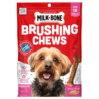 Milk-Bone Brushing Chews Dog Treats, Chicken Flavor, Mini, 18 Each