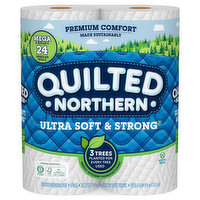 Quilted Northern Ultra Soft & Strong Bathroom Tissue, Unscented, Mega Rolls, 2-Ply, 6 Each