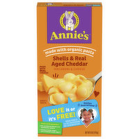 Annie's Macaroni & Cheese, Shells & Real Aged Cheddar, 6 Ounce