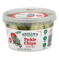 Grillo's Fresh Pickle Chips, Classic Dill, Hot, 16 Ounce