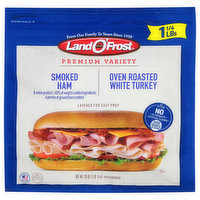 Land O'Frost Smoked Ham/Oven Roasted White Turkey, Premium Variety, 20 Ounce