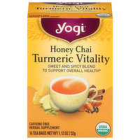 Yogi Herbal Tea, Honey Chai, Turmeric Vitality, Tea Bags, 16 Each