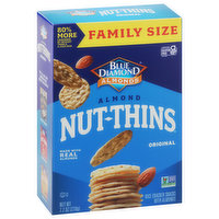 Blue Diamond Nut-Thins Rice Crackers Snacks, Original, Almonds, Family Size, 7.7 Ounce