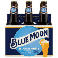 Blue Moon Beer, Belgian-Style Wheat Ale, Belgian White, 6 Each
