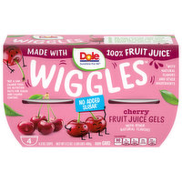 Dole Wiggles Fruit Juice Gels, Cherry, 4 Each