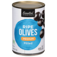 Essential Everyday Olives, Ripe, Pitted, Medium, 6 Ounce
