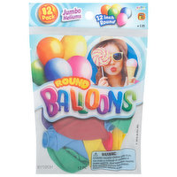 Ja-Ru Balloons, Round, Jumbo, 12 Inch, 12 Pack, 12 Each