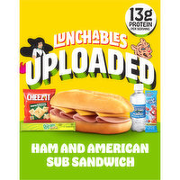 Lunchables 6-Inch Ham & American Cheese Sub Meal Kit with Water, White Cheddar Cheez-It, Fruit Roll Up Sour, & Kool-Aid Tropical Punch Single, 15.36 Ounce