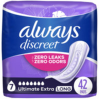 Always Discreet Discreet Ultimate Extra Protect Absorbency, Regular Length, 42 Each