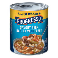Progresso Soup, Savory Beef Barely Vegetable, 18.6 Ounce