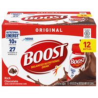 Boost Balanced Nutritional Drink, Rich Chocolate, Original, 12 Each